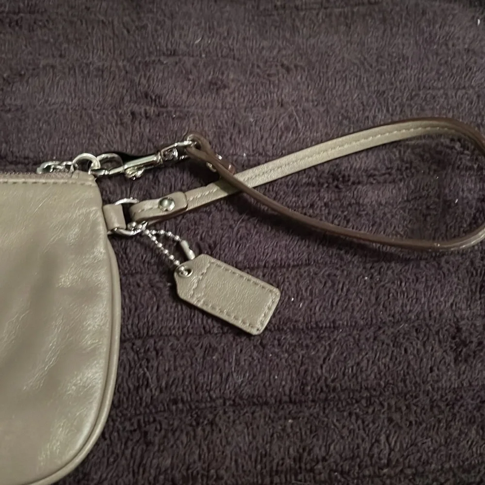 Coach Leather Metallic Bronze Small Wristlet F47218